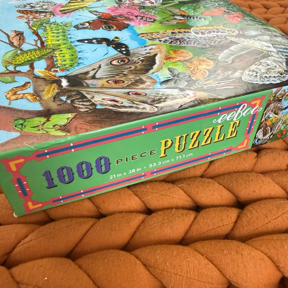 RARE Eeboo 1000 Piece Jigsaw Puzzle Butterflies & Moths - Picture 3 of 8